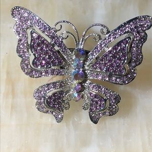 Adjustable muticolor Butterfly Rhinestone Ring